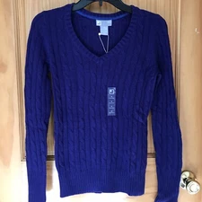 NWT JCP SWEATER - WOMEN - RET $34 - SMALL - PRIMO PURPLE  (5BX16 05)