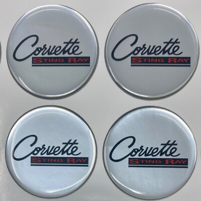 CORVETTE STING RAY C2 center hub cap Wheel Emblems Decals Steering Door Panel