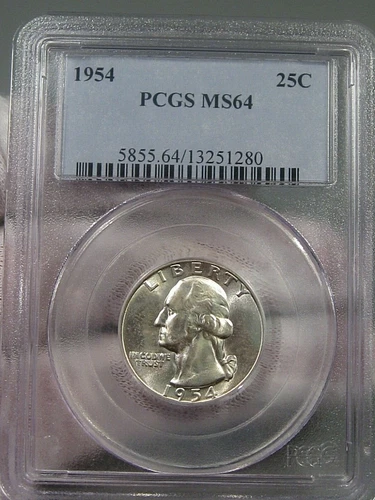 BU 1954 Silver Washington Quarter PCGS MS64.  #15