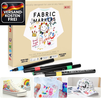 Textilstifte wasserdicht zum bemalen von T-Shirts Schuhe Stofftaschen Set 30 Far