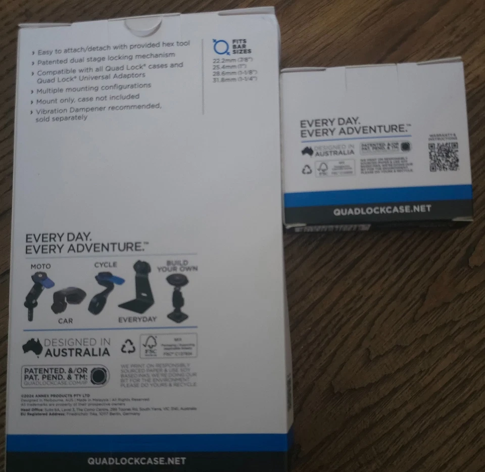 NEW: Quad Lock Motorcycle Handlebar Mount + QUAD Lock Vibration Dampener - Image 2 of 2