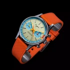 SEAGULL 1963 Sugess Chrono Heritage SWAN NECK Blue Dial Chrono Watch Rubber Band