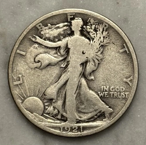 1921-P Walking Liberty Half Dollar - G - Good - 90% Silver
