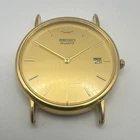 Vintage Seiko Quartz Gold Tone Dress Watch 5Y39-7010 Date Watch Head Untested