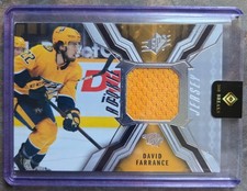 2021-22 SPx DAVID FARRANCE Rookie Jersey! #RJ-DF Nashville Predators!