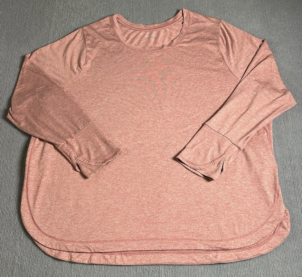 ATHLETA Womens Long Sleeve Training Top Size 3X Pink Wicking - Image 2 of 4
