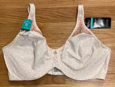 Bali Minimizer Bra Size 36DD Underwire Comfort Straps White Pink Floral New