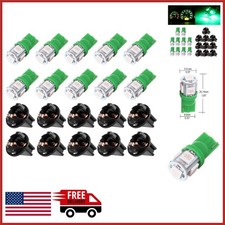 Universal Fit T10 Led Bulbs Green 12v For Dashboard Cluster Lights 20 Count