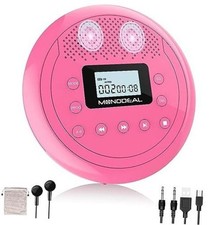    4       Rechargeable CD Player with Speakers, Anti Rose red
