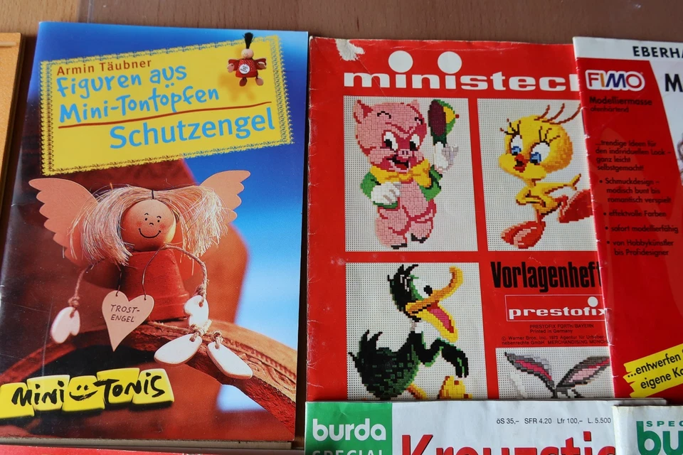 10 x Anleitungen Hefte zum Basteln - Salzteig Modeschmuck Kreuzstich Perlentiere - Bild 3 von 4