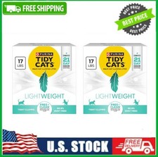 2 Box Purina Tidy Cats Free  Clean LightWeight Cat Litter, Unscented, 17 lb Box