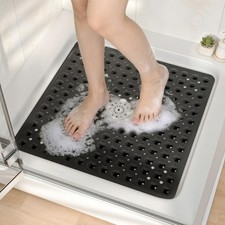21x21 Inch Square Shower Mat Non Slip, Anti Slip Bathtub Mat with Strong Suct...