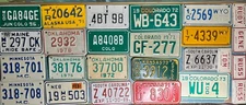 Nice Lot of  20 Motorcycle/Trailer License Plates , Plus 20+ Souvenir Name Tags