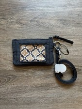 Vera Bradley Zip ID Case Lanyard Moonless Night Black