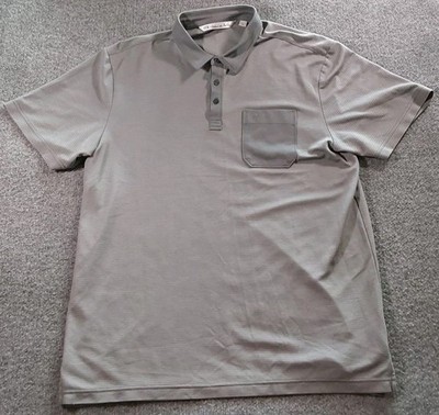 Travis Matthew Polo Shirt Men's Size XL Gray Short Sleeve Golf Front Pocket.