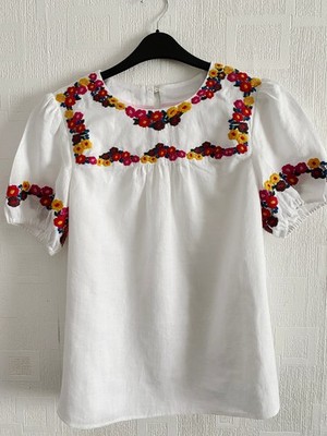 Boden  Linen Embroidered Top size 12  NEW