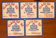 Vintage 1985 Pro Football Hall Of Fame Inductees Drink Coasters From Canton,Ohio