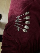 Vintage Silver‑Plated Steel Egg Spoons – Set of 6 - Ornate Design