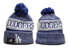 LA Dodgers Beanie - Blue & White with Pom-Pom, LA Logo