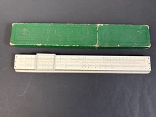 VINTAGE FABER CASTELL 1/60 SLIDE RULE VINTAGE IN ORIGINAL GREEN CASE