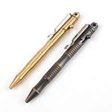 Brass Pen Bolt Action Design Ballpoint w/ 5pcs Refill EDC Pocket Tools Outdoor