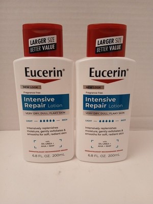 TWO Eucerin Intensive Repair Lotions 6.8 fl oz Each Fragrance Free