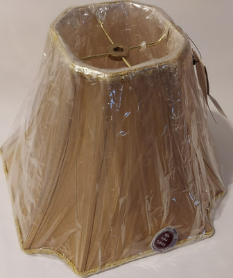 New  5'' x 13'' x10''Canterbury Roseart Gold w/White Interior Square Bell Lampshade