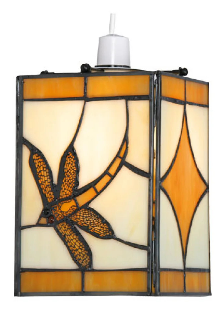 Lampshade Antique Dragonfly Light Amber 150mm Shade Only Oaks Lighting OT 27 AM