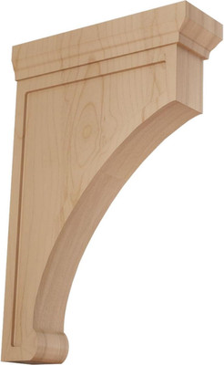 Extra Large Alder Wood Brackets - 2.5''W x 8''D x 12''H, Set of 2