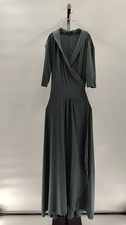 Quince Tencel Jersey Midi Wrap Dress Dark Olive Basic Sleeved S