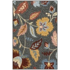 Maples 2'5"x3'8" Washable Garden Floral Accent Rug Gray