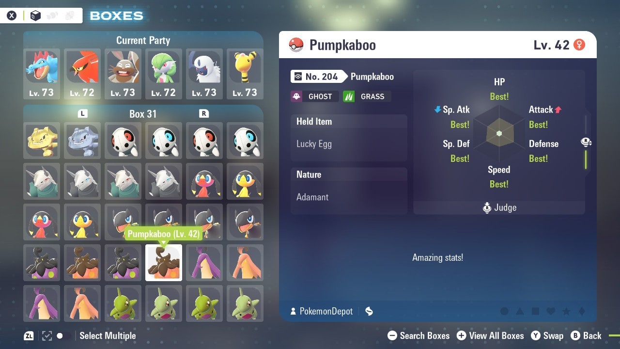 6IV Untouched Shiny Jumbo Pumpkaboo Pokemon Legends ZA *SAME DAY*
