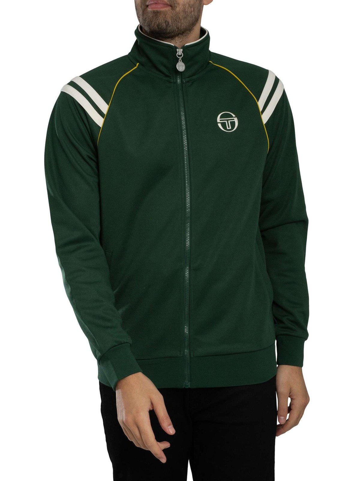 Sergio Tacchini New Cortona Track Jacket, Pine Needle/Gardenia - M
