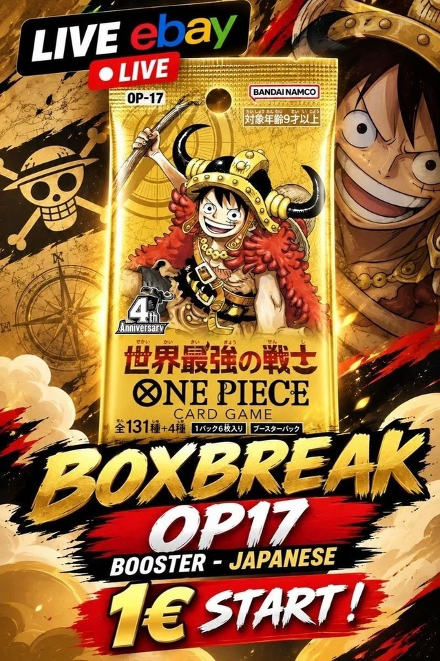 HUGE ONE PIECE OP 17 BOXBREAK JAPANESE 1 EURO START BOOSTER