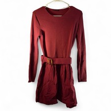 Zara burgundy long-sleeve minidress M
