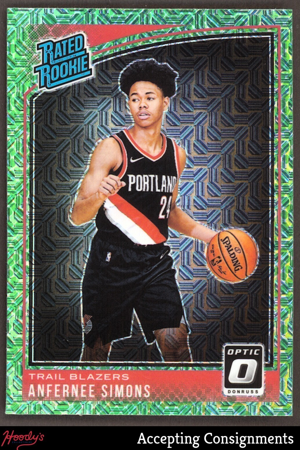 2018-19 Donruss Optic Choice Dragon #186 Anfernee Simons RATED ROOKIE RC BLAZERS