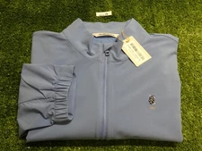 Peter Millar Crown Sport Dunes Half-Zip Golf Pullover C.C. Logo Tide Blue Large