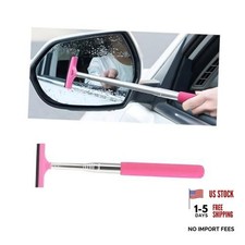 Pink Car Side Mirror Squeegee - Anti-Fog Water Retractable - Rearview