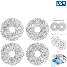 4-Pack Washable Mop Pads for Dreame Tech X Series - Efficient Cleaning Solution