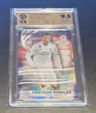 2017-18 Topps Chrome UEFA CL Lighting Strike Soccer Card Cristiano Ronaldo 