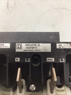 Square D Disconnect Switch 9422TEF10 w/ Bussman LPJ-100SP Fuses U-847