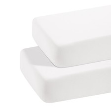 Microfiber 2 Pack Toddler Fitted Crib Sheets Super Soft 28x52 Inches White Set