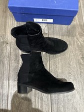 Stuart Weitzman Easyon Reserve Black Suede Ankle Boots UK size 3