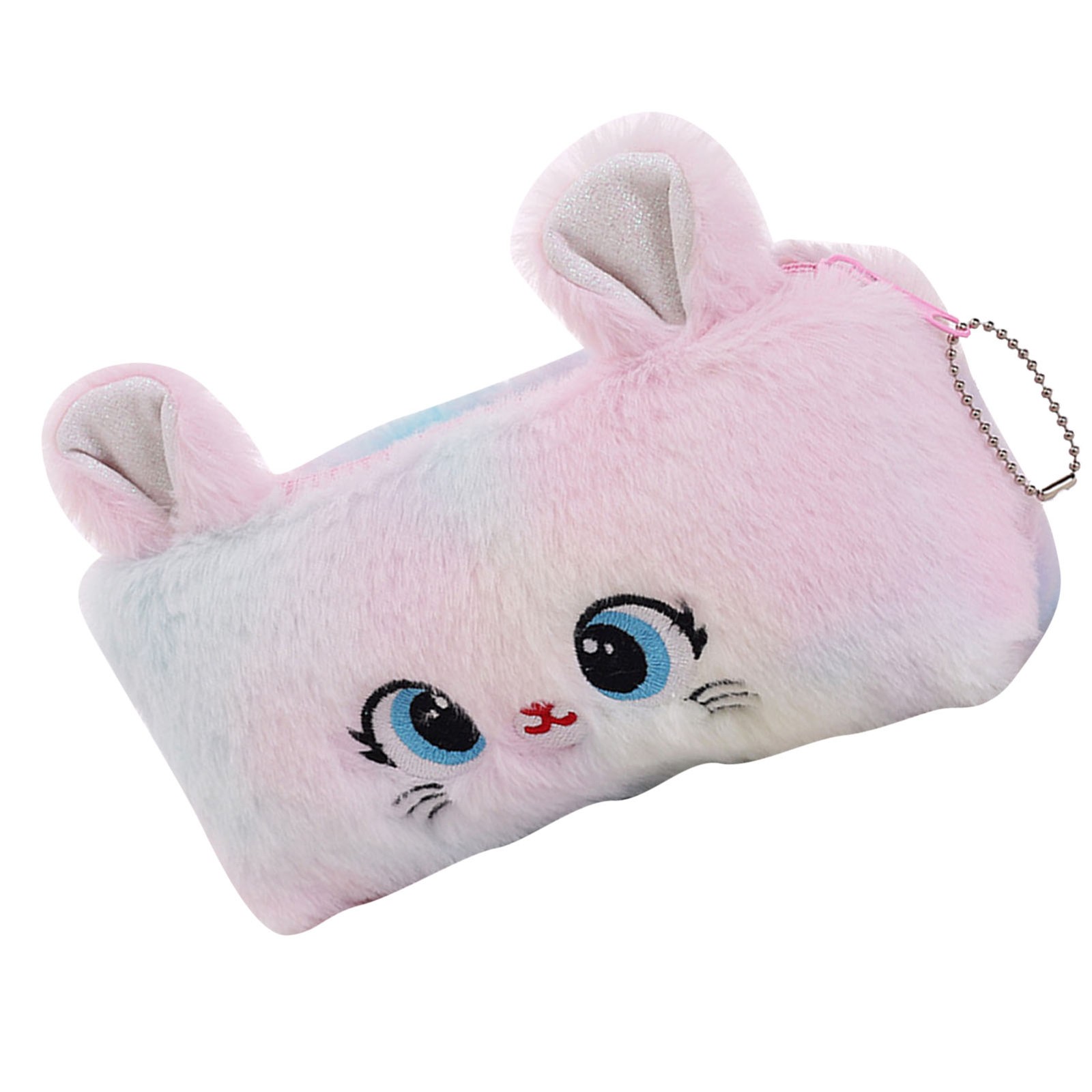 ✿ Plush Pencil Case Cartoon Cat Shape Large Capacity Pencil Pouch Soft