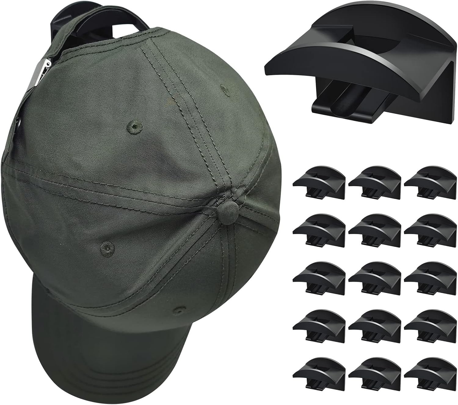 16-Pack Minimalist Wall Hat Hooks for Baseball Caps & Hats-image