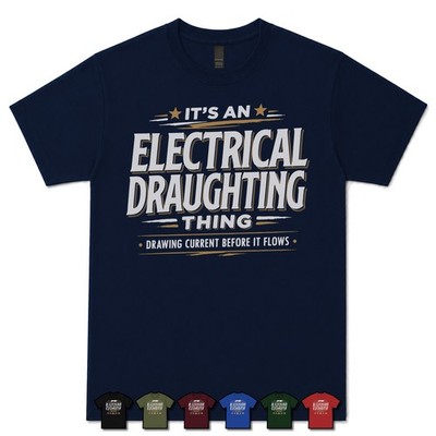 ES IST EIN ELEKTRISCHES ZIEHENDES DING ZIEHT STROM BEVOR ES FLIESST T-SHIRT cad