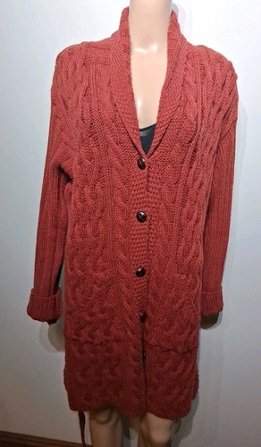 Cardigan Aran Crafts Rosso Lana Alpaca 50° Anniversario Edizione Speciale Taglia L - Foto 5 di 7