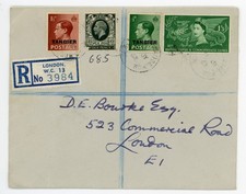 1962 GB 3 Reign registered cover from London WC to London E