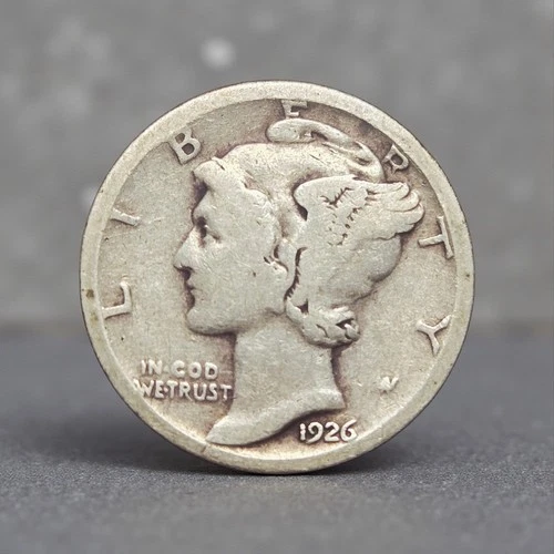1926-S Mercury Dime. 90% Silver. Key Date. Fine Condition.