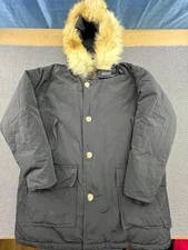 Woolrich Arctic Goose Down Parka Jacket Mens Large Hooded Full Zip Gray Outdoor